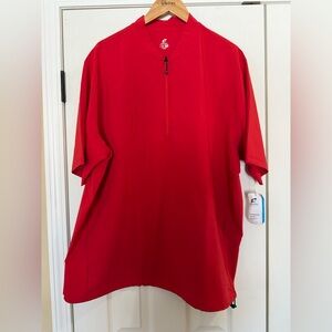 Champro Men's Short Sleeve Red Half-Zip Shirt
